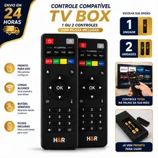 Controle Remoto 1 ou 2 Compatível Para Tv Box 4k 10 Metros Universal Inteligente Com Pilhas