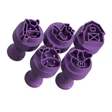 Carimbo para Brigadeiro e Doces - Fazendinha 1 - Kit com 5 unidades