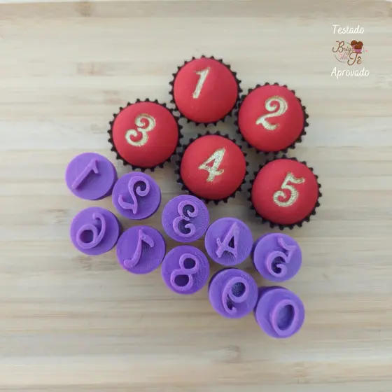 Carimbo para Brigadeiro e Doces - Números 2 - Kit com 10 unidades