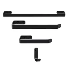 Kit Acessórios Para Banheiro Industrial Preto Fosco