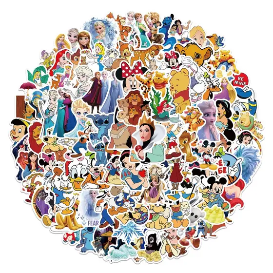 100/50PCS Disney Classic Cartoon Personagem De Desenho Animado À Prova D'água Autocolantes De Grafite Para Capacete De Bicicleta Decalques De Lápis LanLanStickersWorld