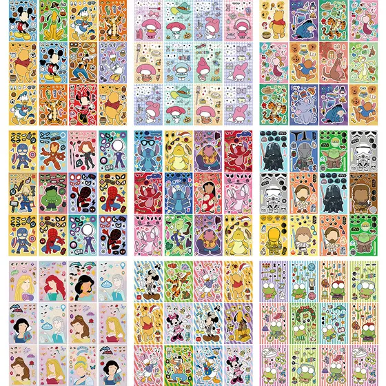 8 Folhas De Desenho Animado Anime Faça Um Quebra-Cabeça À Prova D'água Autocolantes De Grafite Para Capacete De Bicicleta Decalques De Lápis LanLanStickersWorld