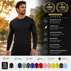 Camisa Térmica Proteção Uv 50+ Segunda Pele Camiseta Blusa Malha Fria Unissex Academia Manga Longa