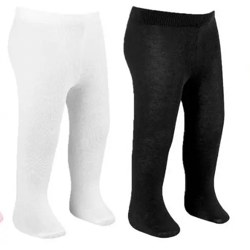 Meia Calça Infantil Bebê Com Algodão Grossa Fio 80 para o Frio Inverno Branca ou Preta