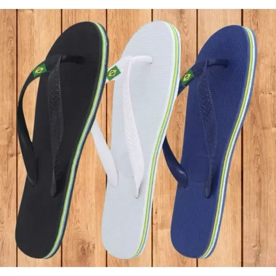 KIT 2 PARES DE CHINELO LISO COM BANDEIRINHA