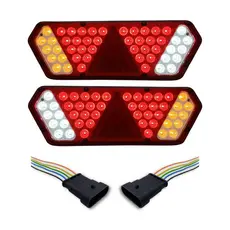 Par Lanterna Traseira Guerra Motion White Rubi LED 12/24v com Chicote Lantersul