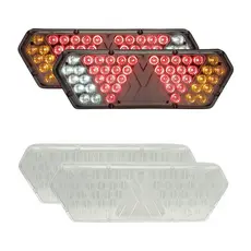 Par Lanterna Traseira Guerra Motion Silver Cristal LED 12/24v + Par de Lentes Lantersul