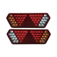 Par Lanterna Traseira Caminhão Guerra Motion Black LED 12/24v Universal Lantersul