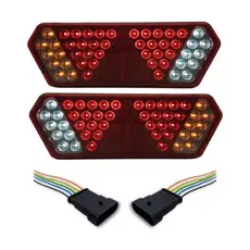 Par Lanterna Traseira Guerra Motion Black Rubi LED 12/24v com Chicote Lantersul