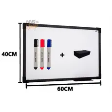 Quadro Lousa Branco UV Soft Colors 60X40 Moldura Preta Stalo