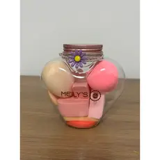 ESPONJA MAQUIAGEM Meilys - Kit 9 Esponjas Pote Coração