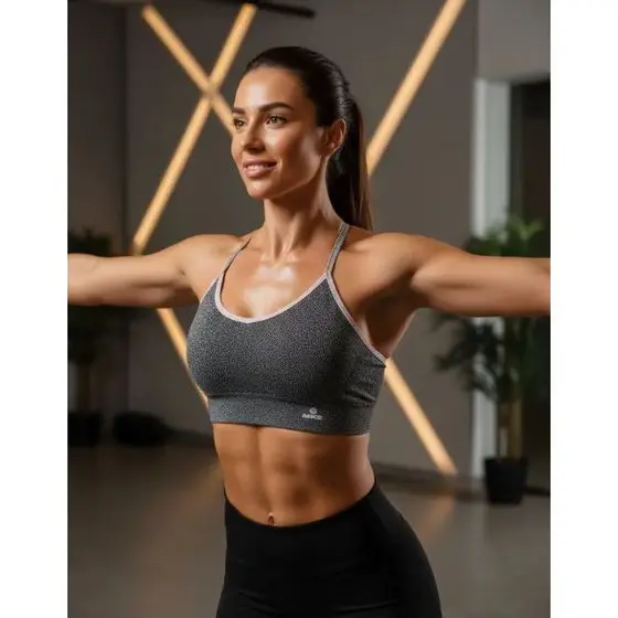 Top Jacquard Esportivo com Bojo Removível e Alças