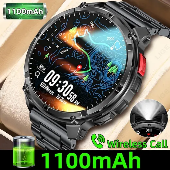 LIGE T-Rex3 Relógio Inteligente GPS Track Compass 1100mAh 5ATM À Prova D'água Multifuncional Rastreador Esportivo