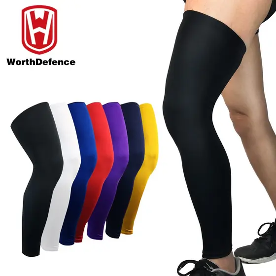 Worthdefence Mangas de compressão de 1 peça joelheiras masculinas cinta de basquete joelheira equipamento de proteção de suporte para voleibol