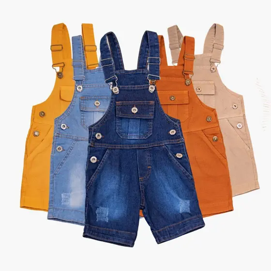 Macacão Jardineira Menino Brim e Jeans Masculino Infantil PREMINUM 1 a 8 anos
