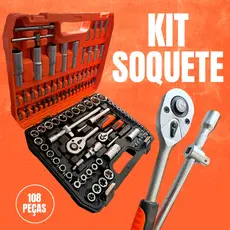 Kit Ferramentas 108 Peças Conjunto Soquete Sextavado Catraca Chaves Soquete Multiuso Profissional