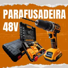 Furadeira Parafusadeira 48V Elétrica 2 Baterias 10mm Sem Fio Portátil Profissional Impacto Potente