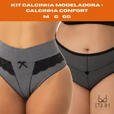 Kit 2 Calcinhas Femininas Suplex Premium – Modeladora + Confort | Tamanhos M G GG | Cores Sortidas