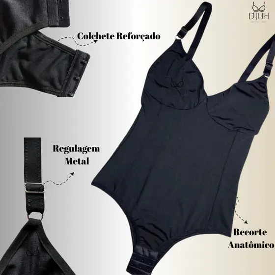 Cinta Body Modelador Suplex Sem Bojo Redutora De Medidas Com Compressão Alça Reforçada Feminina