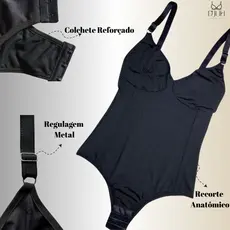 Cinta Body Modelador Suplex Sem Bojo Redutora De Medidas Com Compressão Alça Reforçada Feminina