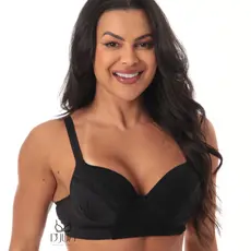 Sutiã com Bojo Feminino - Sustentação e Conforto Reforçado Alças Largas com Regulagem M G GG