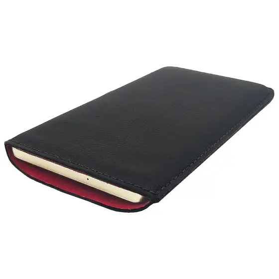 Case Capa Capinha Calculadora Financeira Hp12c Platinum Gold Prestige Couro Legítimo Forro Vermelho
