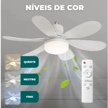 luminária led e ventilador de teto