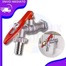 Torneira Esfera Porta Cadeado Metal Saída 3/4 – Uso em Jardim, Quintal e Lavanderia