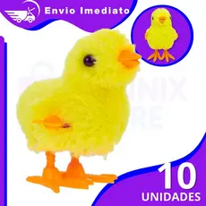 Kit com 10 Pintinhos Amarelos Mecânicos a Corda – Brinquedo Infantil Divertido para Festas