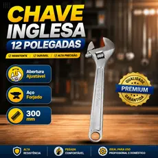 Chave Inglesa Ajustável 12" Polegadas Abertura Aço Reforçado Ferramenta Hidráulica Mecânica