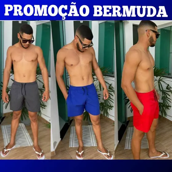 Promoção Bermuda Masculina Tactel com bolsos laterais (Promoção limpa estoque)