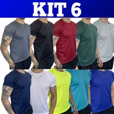 Kit 6 Camisetas Dry Fit Masculina - Casual - Treino - Academia - Esportes - Exercícios - Corrida