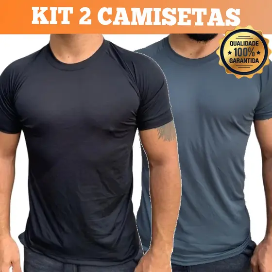 Kit 2 Camisetas Dry Fit Masculina - Casual - Treino - Academia - Esportes - Exercícios - Corrida