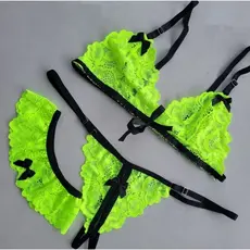 Conjunto de lingerie apressadinha erótico calcinha fio com abertura persex