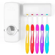 Suporte Para Escova Dispenser De Pasta Dente Automático Porta Escova de Dente Banheiro Parede