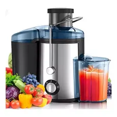 Centrífuga Alimentos Elétrica Juicer Suco Frutas 1500w Inox Cor Preto