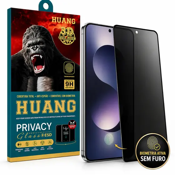 Película Vidro Privacidade com Biometria Samsung Galaxy S