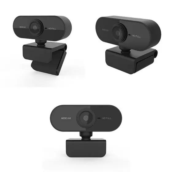 Webcam Full HD 1080p com Microfone USB Plug Play PC Notebook Câmera
