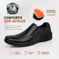 Sapato Social Masculino Conforto Palmilha em EVA Confort ENVIO IMEDIATO