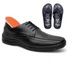 Sapato Ortopédico Social Masculino Confortável Antistress e Chinelo Sandália Masculino Borracha Antiderrapante