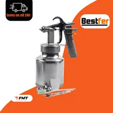 Pistola De Tinta Baixa Pressão Ar Direto 1000ml Aluminio Cor Prata Bestfer