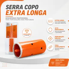 Serra Copo Diamantada Longa  Profissional Parede 65x150mm Bestfer