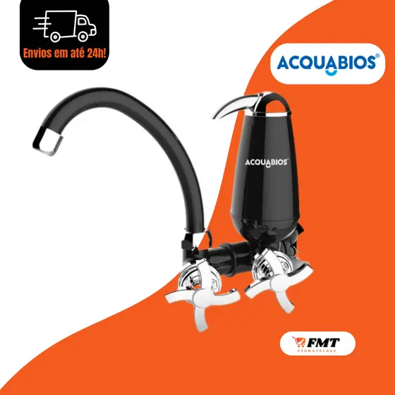 Torneira Com Filtro de Parede Cozinha E05 Preto Branco Vermelho Cromado Acquabios