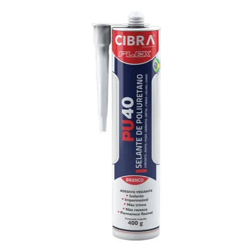 Pu 40 Branco 400g Adesivo Silicone Selante Poliuretano Cibra Flex