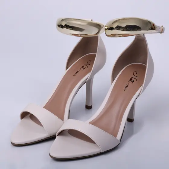 Sandália Feminina Salto Alto Bico Folha Elegante Not-Me Francis