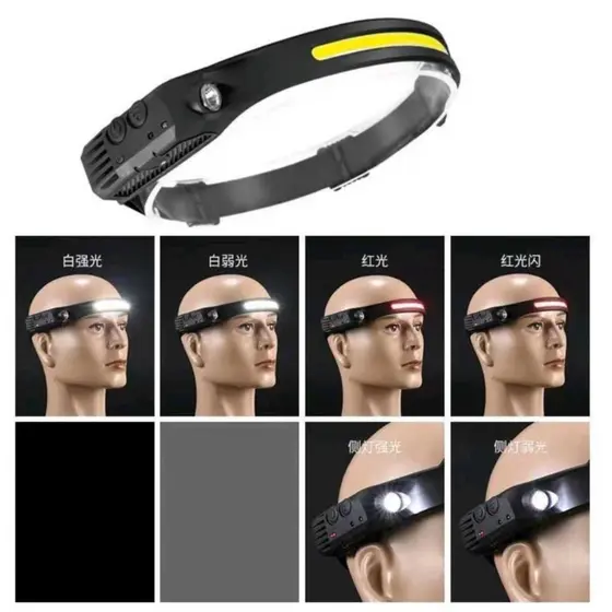 HYQ1722 Lanterna de Cabeça Recarregável Led Corpo Motion Camping Torch Light Lamp Com Usb