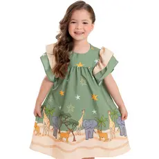 Vestido Soltinho Infantil Estilo Evangélico Fechadinho Estampado Cores Lindas De Manguinha