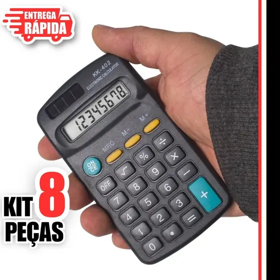 8 Calculadora Portátil P/ Escola e Faculdades e Escritório Escolar