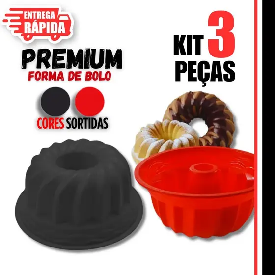 3 Peças Formas para Bolo de Silicone Grande para Pudim Bolo Forma Assadeira Redonda Antiaderente