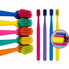 Pack Com 3 Escovas Dentais SQ Extra Macias e Finas Cores Sortidas similiar Curaprox